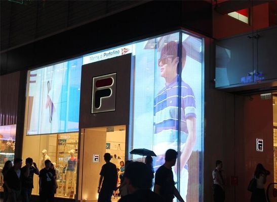 Точки экрана 16384 СИД на открытом воздухе рекламы прозрачные видео- для фабрики Шэньчжэня торгового центра